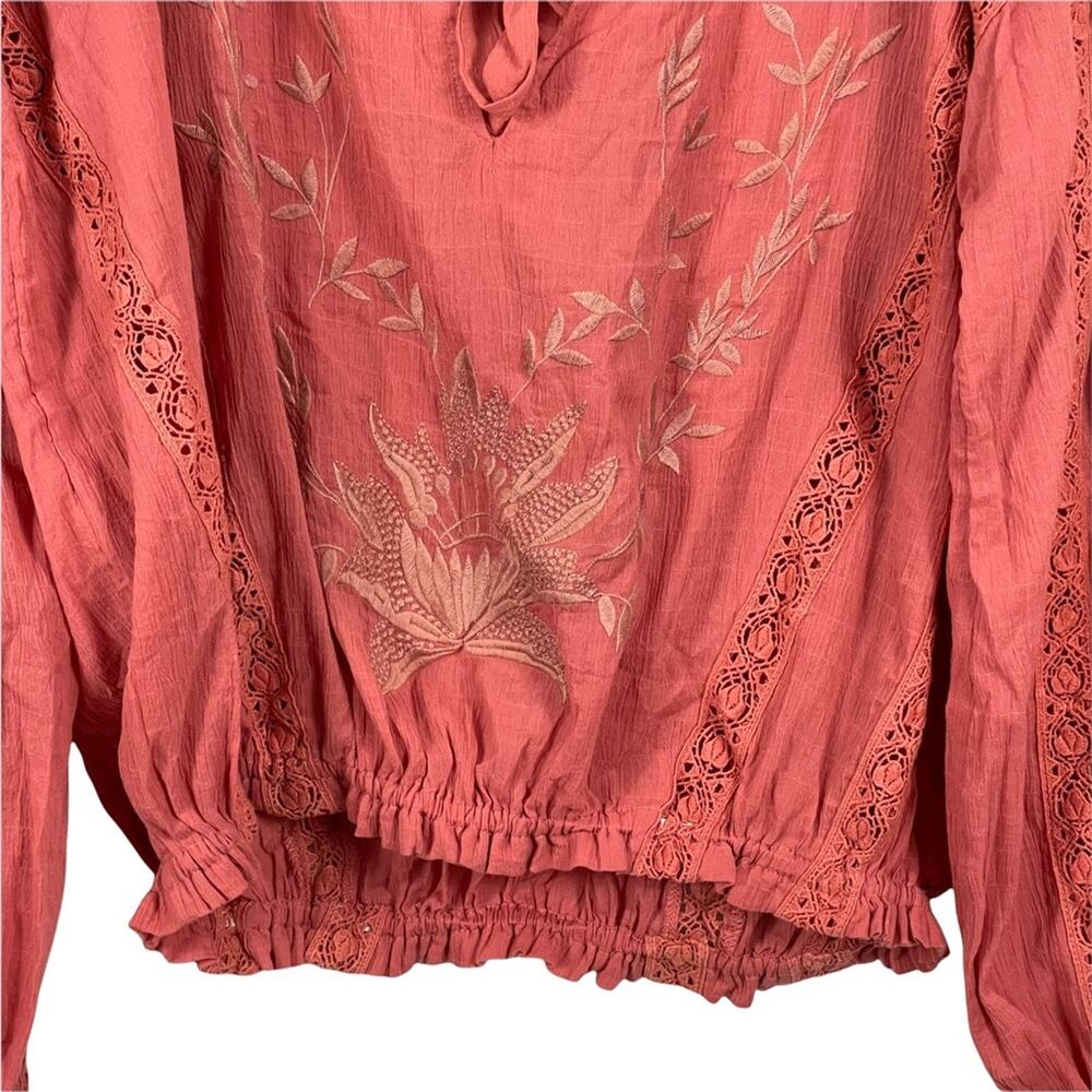Free People Maria Maria Crochet Embroidered Blouse Top Size XS - Picture 4 of 9